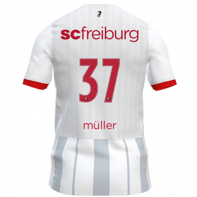 Danxen Män Ruben Müller #37 Vit Grå Bortatröja Matchtröjor 2024/25 Tröjor T-Tröja