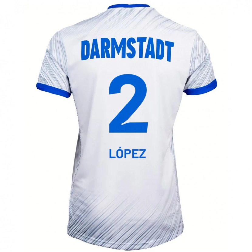 Danxen Män Sergio López #2 Vit Blå Bortatröja Matchtröjor 2024/25 Tröjor T-Tröja