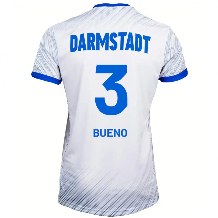 Danxen Män Guille Bueno #3 Vit Blå Bortatröja Matchtröjor 2024/25 Tröjor T-Tröja