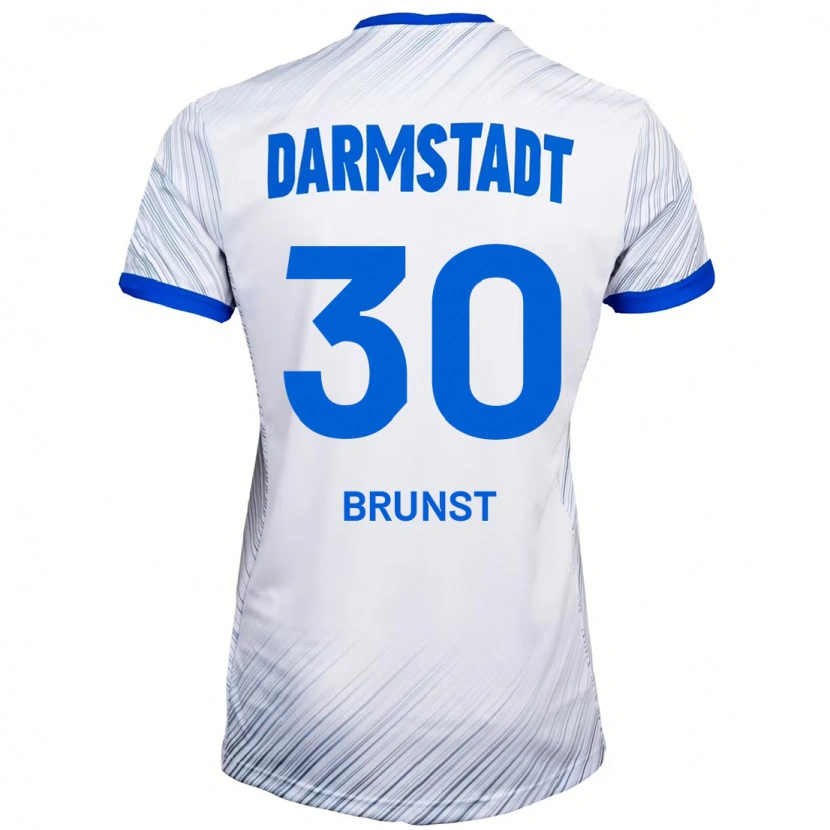 Danxen Män Alexander Brunst #30 Vit Blå Bortatröja Matchtröjor 2024/25 Tröjor T-Tröja