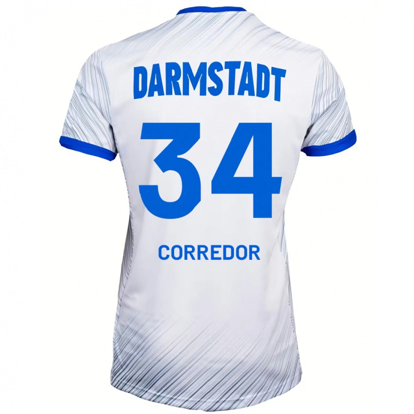 Danxen Män Killian Corredor #34 Vit Blå Bortatröja Matchtröjor 2024/25 Tröjor T-Tröja