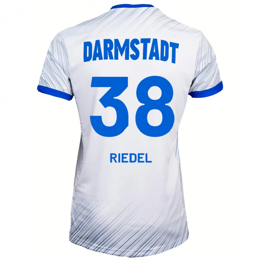 Danxen Män Clemens Riedel #38 Vit Blå Bortatröja Matchtröjor 2024/25 Tröjor T-Tröja
