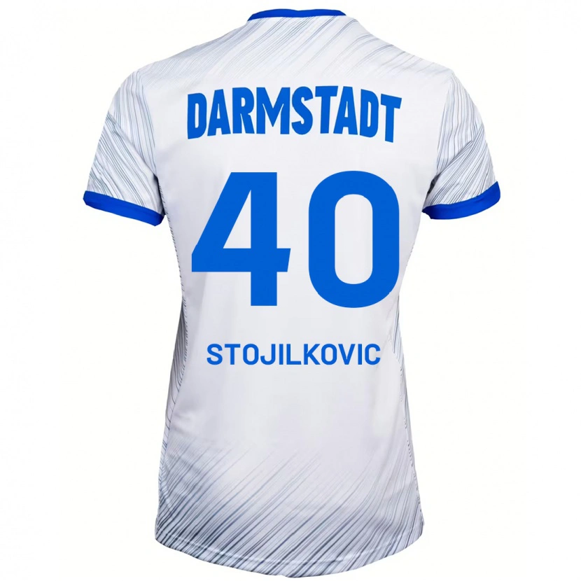 Danxen Män Filip Stojilkovic #40 Vit Blå Bortatröja Matchtröjor 2024/25 Tröjor T-Tröja