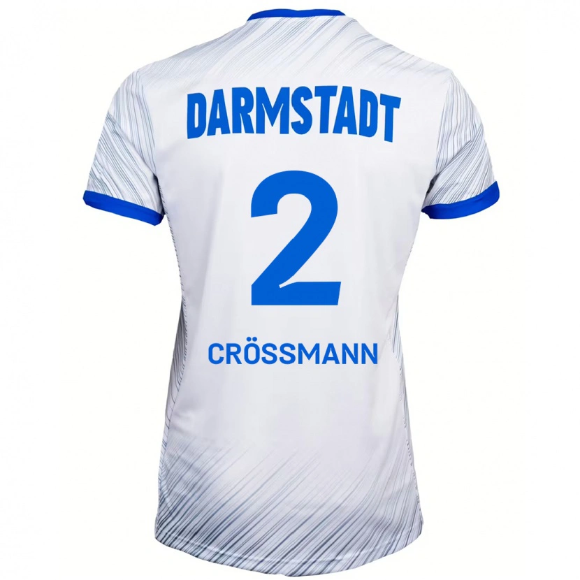 Danxen Män Elias Crößmann #2 Vit Blå Bortatröja Matchtröjor 2024/25 Tröjor T-Tröja