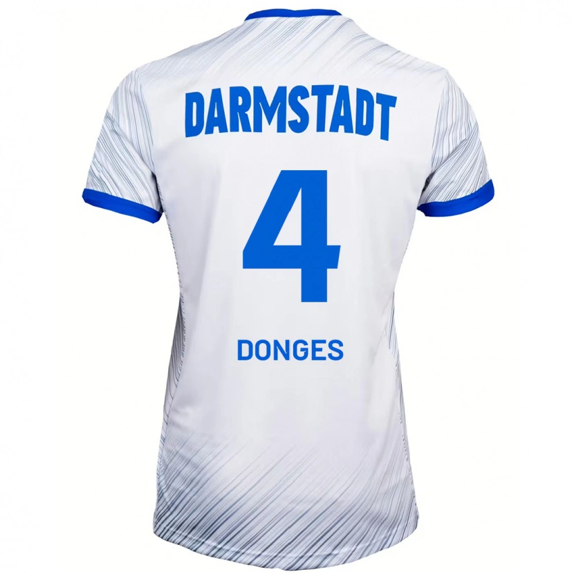 Danxen Män Julian Donges #4 Vit Blå Bortatröja Matchtröjor 2024/25 Tröjor T-Tröja