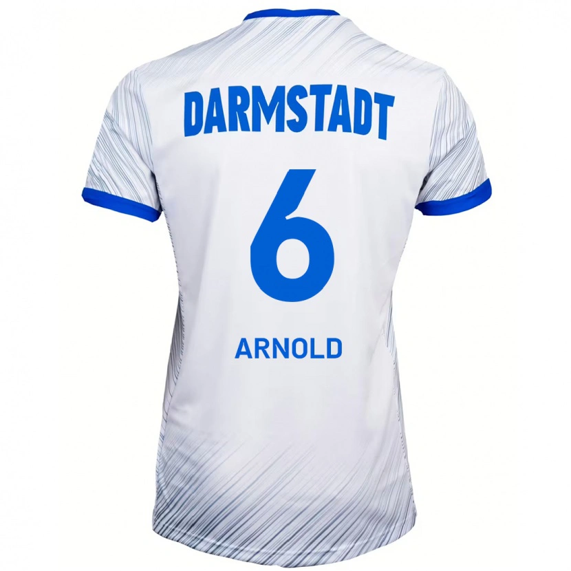 Danxen Män Tim Arnold #6 Vit Blå Bortatröja Matchtröjor 2024/25 Tröjor T-Tröja