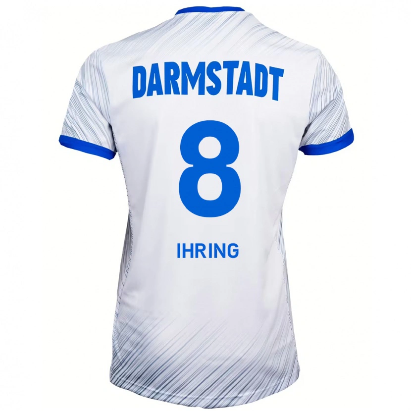 Danxen Män Janis Ihring #8 Vit Blå Bortatröja Matchtröjor 2024/25 Tröjor T-Tröja