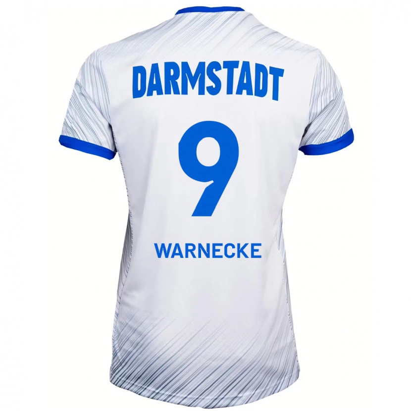 Danxen Män Ben Warnecke #9 Vit Blå Bortatröja Matchtröjor 2024/25 Tröjor T-Tröja