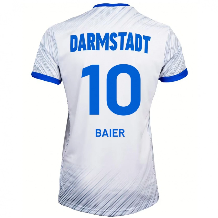 Danxen Män Nico Baier #10 Vit Blå Bortatröja Matchtröjor 2024/25 Tröjor T-Tröja