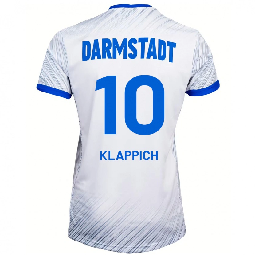 Danxen Män Luis Klappich #10 Vit Blå Bortatröja Matchtröjor 2024/25 Tröjor T-Tröja