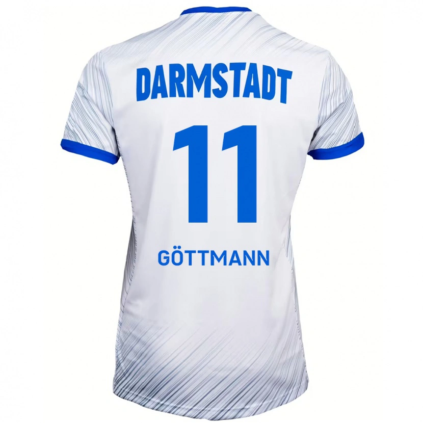 Danxen Män Levin Göttmann #11 Vit Blå Bortatröja Matchtröjor 2024/25 Tröjor T-Tröja