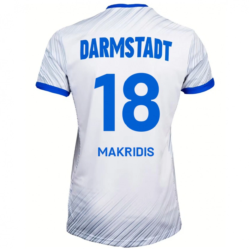 Danxen Män Georgios Makridis #18 Vit Blå Bortatröja Matchtröjor 2024/25 Tröjor T-Tröja
