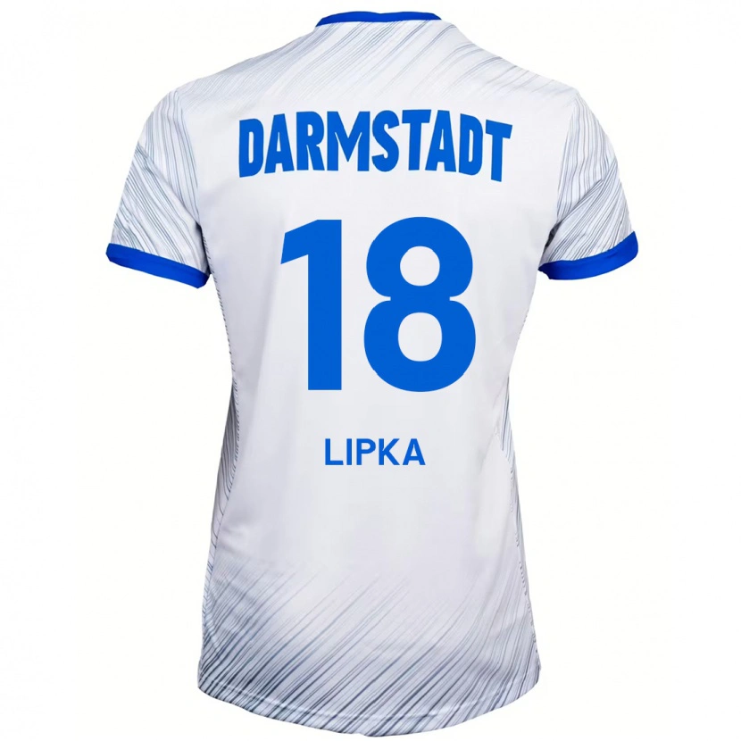 Danxen Män David Lipka #18 Vit Blå Bortatröja Matchtröjor 2024/25 Tröjor T-Tröja