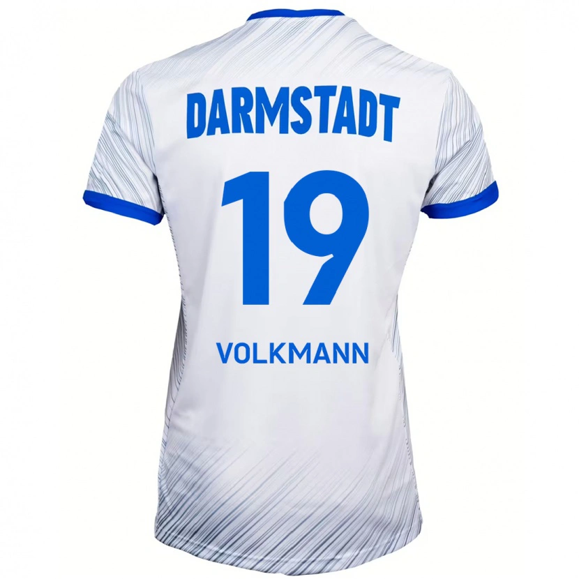 Danxen Män Japhet Volkmann #19 Vit Blå Bortatröja Matchtröjor 2024/25 Tröjor T-Tröja