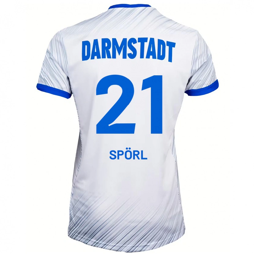 Danxen Män Luca Spörl #21 Vit Blå Bortatröja Matchtröjor 2024/25 Tröjor T-Tröja