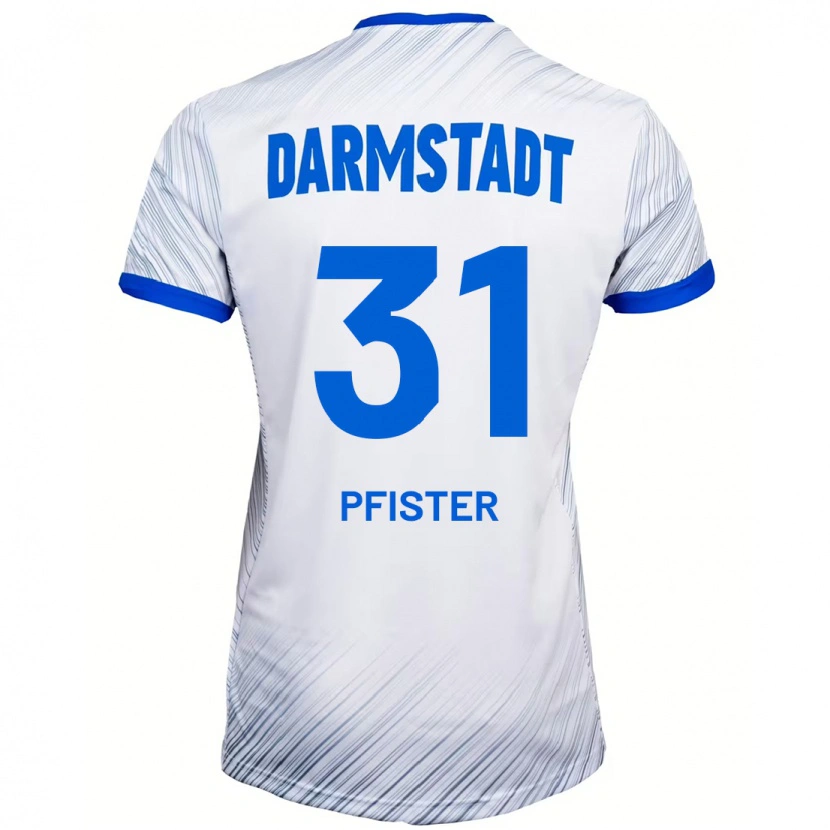 Danxen Män Max Pfister #31 Vit Blå Bortatröja Matchtröjor 2024/25 Tröjor T-Tröja