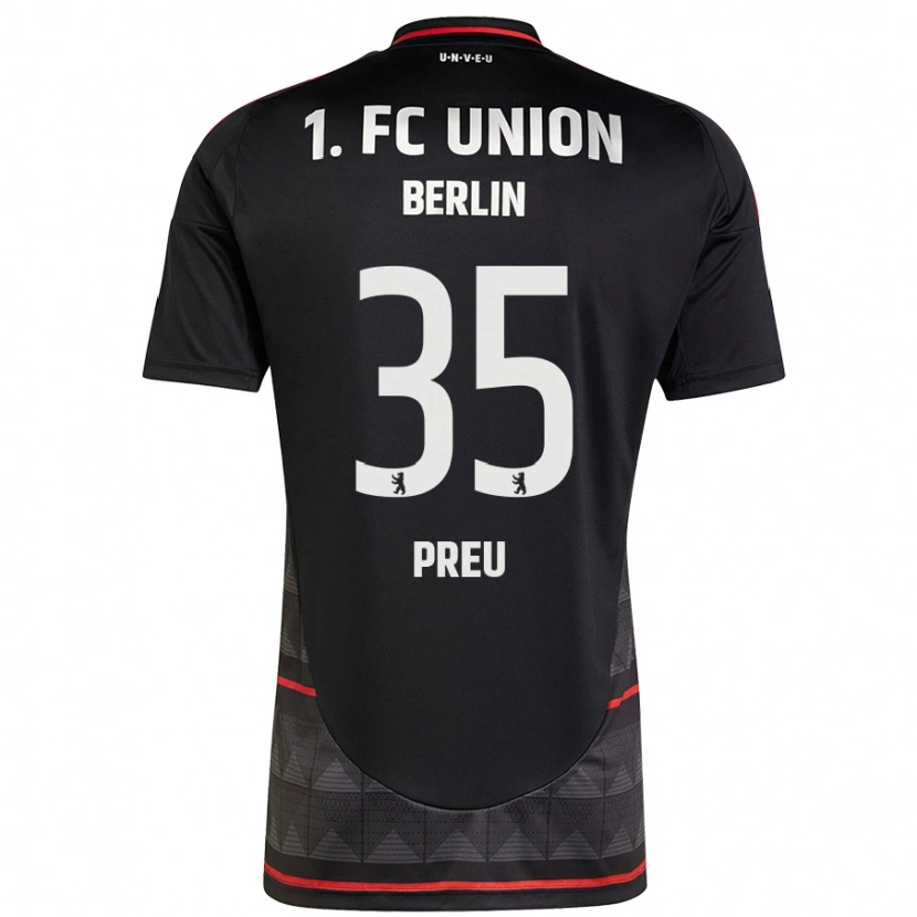 Danxen Män David Preu #35 Svart Bortatröja Matchtröjor 2024/25 Tröjor T-Tröja