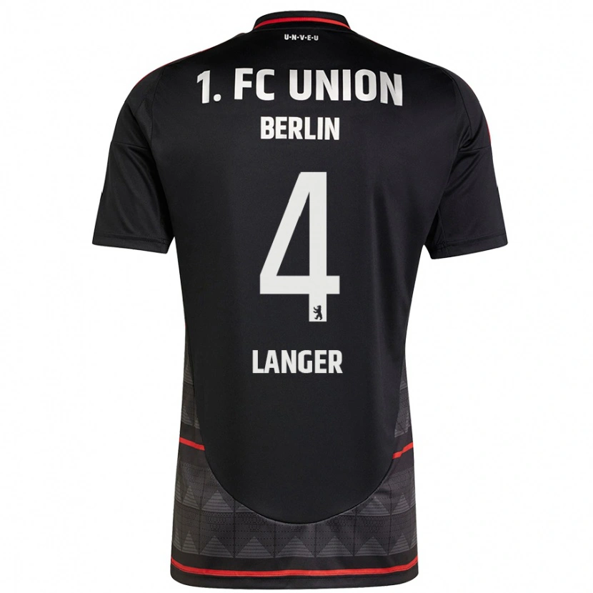 Danxen Män Richard Langer #4 Svart Bortatröja Matchtröjor 2024/25 Tröjor T-Tröja
