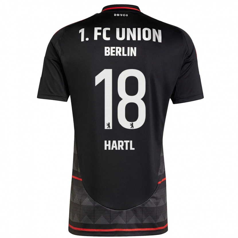 Danxen Män Fynn Hartl #18 Svart Bortatröja Matchtröjor 2024/25 Tröjor T-Tröja