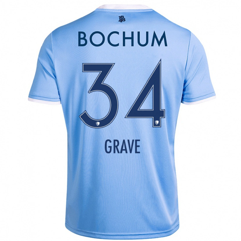 Danxen Män Paul Grave #34 Himmelsblå Bortatröja Matchtröjor 2024/25 Tröjor T-Tröja