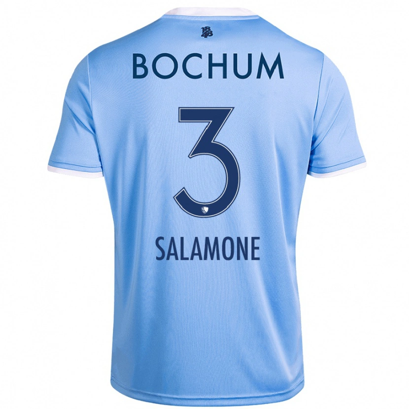 Danxen Män Elia-Giona Salamone #3 Himmelsblå Bortatröja Matchtröjor 2024/25 Tröjor T-Tröja