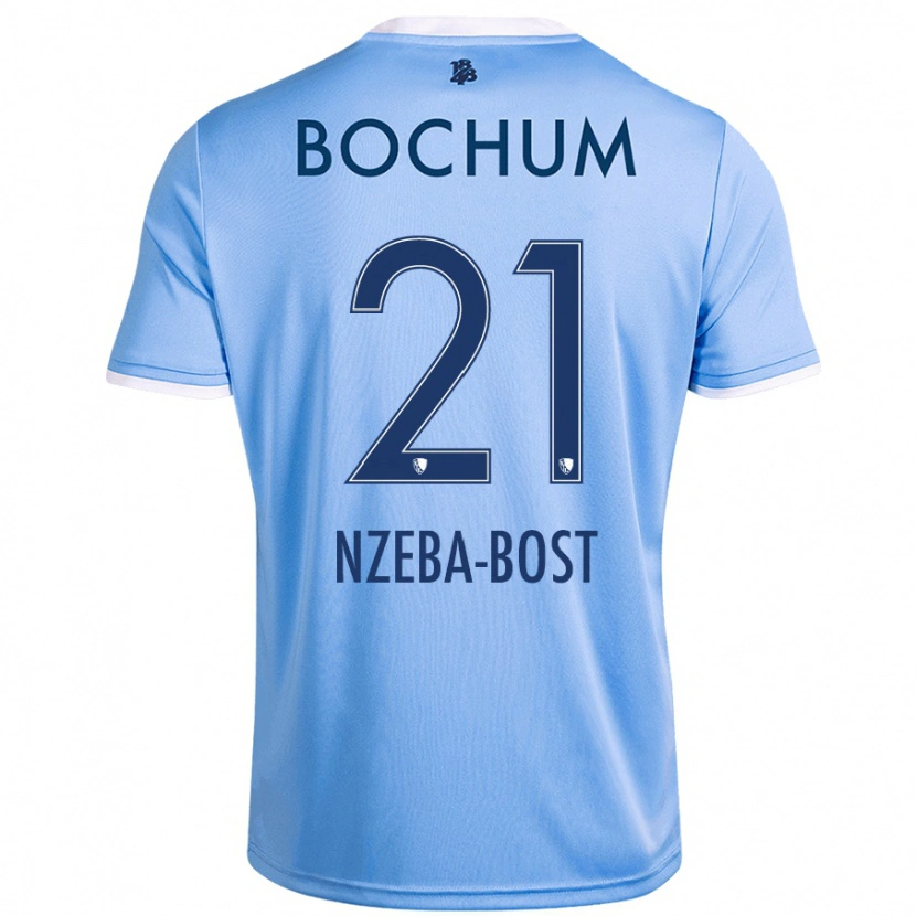 Danxen Män Jan Nzeba-Bost #21 Himmelsblå Bortatröja Matchtröjor 2024/25 Tröjor T-Tröja