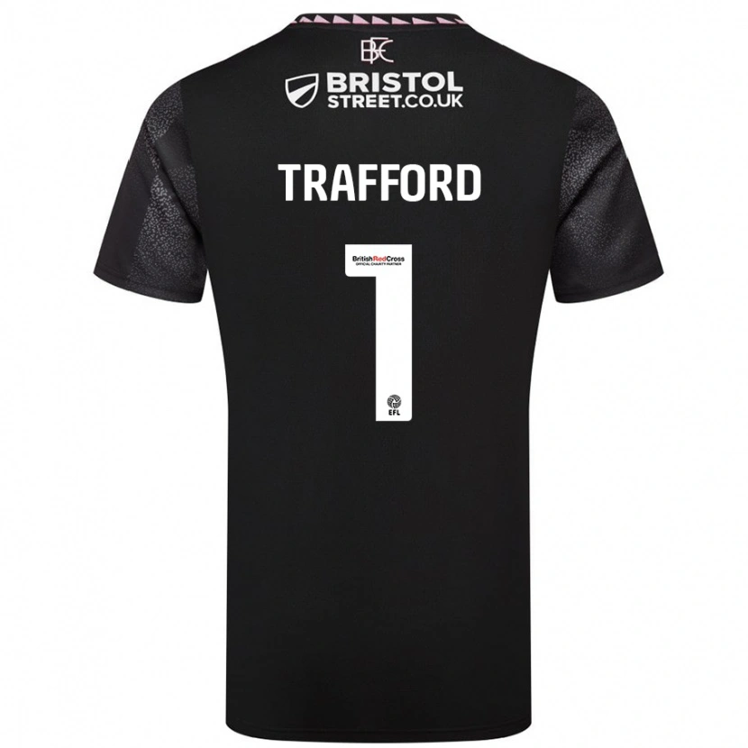 Danxen Män James Trafford #1 Svart Bortatröja Matchtröjor 2024/25 Tröjor T-Tröja