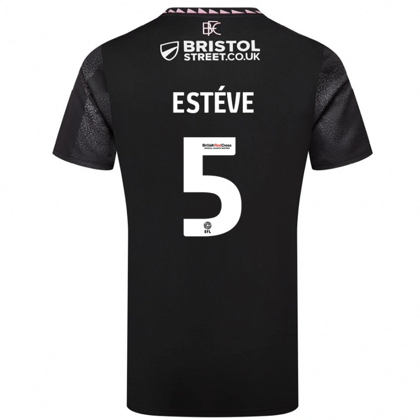 Danxen Män Maxime Estève #5 Svart Bortatröja Matchtröjor 2024/25 Tröjor T-Tröja