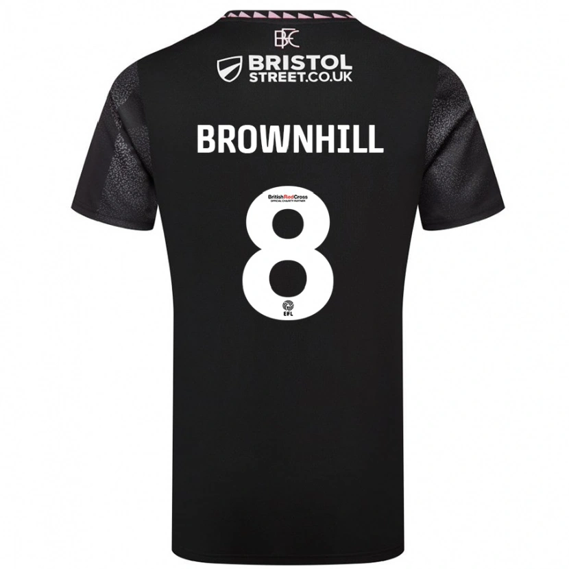 Danxen Män Josh Brownhill #8 Svart Bortatröja Matchtröjor 2024/25 Tröjor T-Tröja