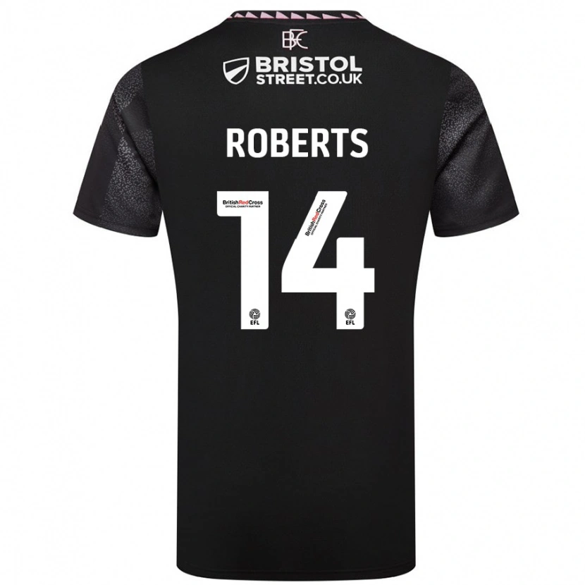 Danxen Män Connor Roberts #14 Svart Bortatröja Matchtröjor 2024/25 Tröjor T-Tröja