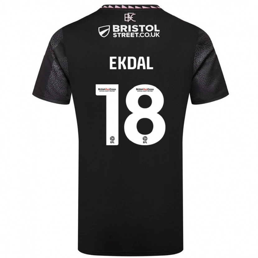 Danxen Män Hjalmar Ekdal #18 Svart Bortatröja Matchtröjor 2024/25 Tröjor T-Tröja