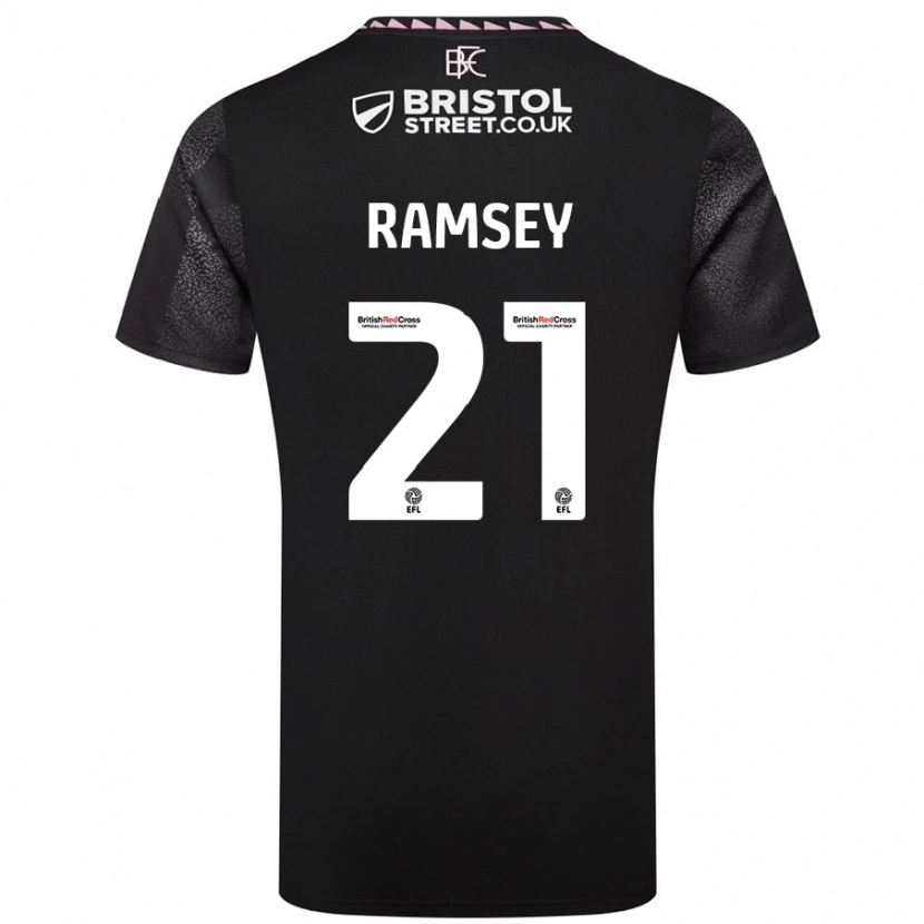 Danxen Män Aaron Ramsey #21 Svart Bortatröja Matchtröjor 2024/25 Tröjor T-Tröja