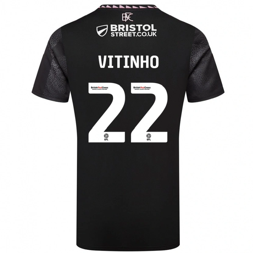 Danxen Män Vitinho #22 Svart Bortatröja Matchtröjor 2024/25 Tröjor T-Tröja