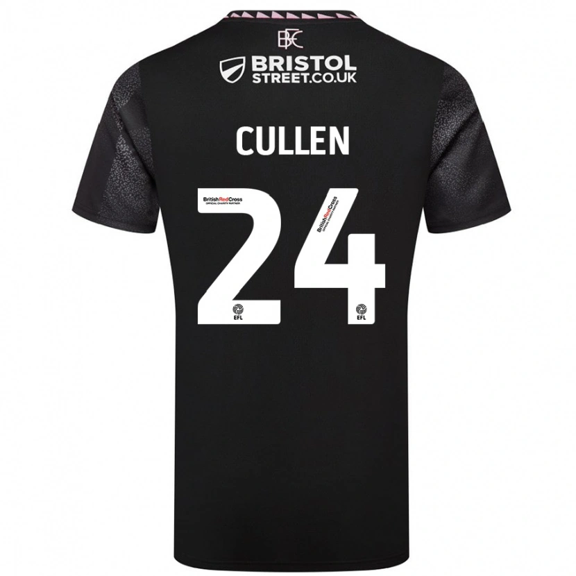 Danxen Män Josh Cullen #24 Svart Bortatröja Matchtröjor 2024/25 Tröjor T-Tröja