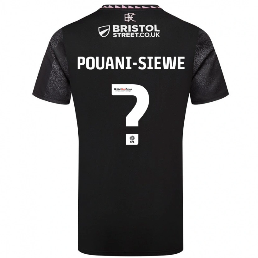 Danxen Män Brandon Pouani-Siewe #0 Svart Bortatröja Matchtröjor 2024/25 Tröjor T-Tröja
