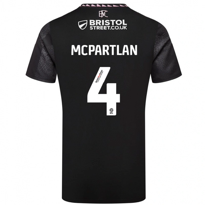 Danxen Män Brenna Mcpartlan #4 Svart Bortatröja Matchtröjor 2024/25 Tröjor T-Tröja