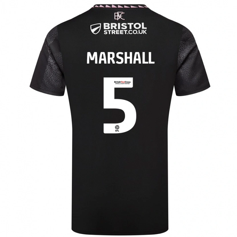Danxen Män Georgia Marshall #5 Svart Bortatröja Matchtröjor 2024/25 Tröjor T-Tröja