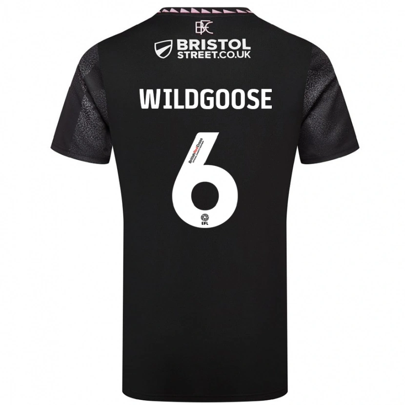 Danxen Män Mikayla Wildgoose #6 Svart Bortatröja Matchtröjor 2024/25 Tröjor T-Tröja