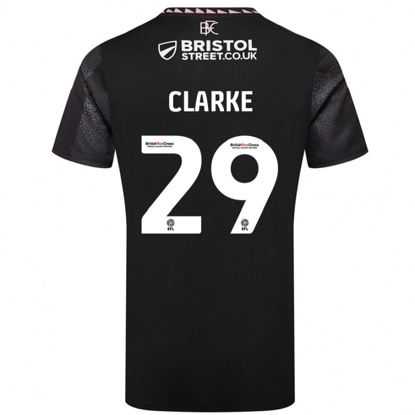 Danxen Män Abby Clarke #29 Svart Bortatröja Matchtröjor 2024/25 Tröjor T-Tröja