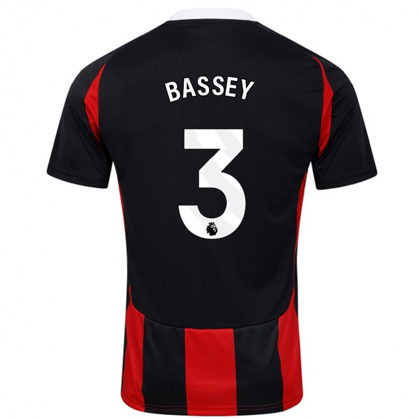 Danxen Män Calvin Bassey #3 Svart Röd Bortatröja Matchtröjor 2024/25 Tröjor T-Tröja