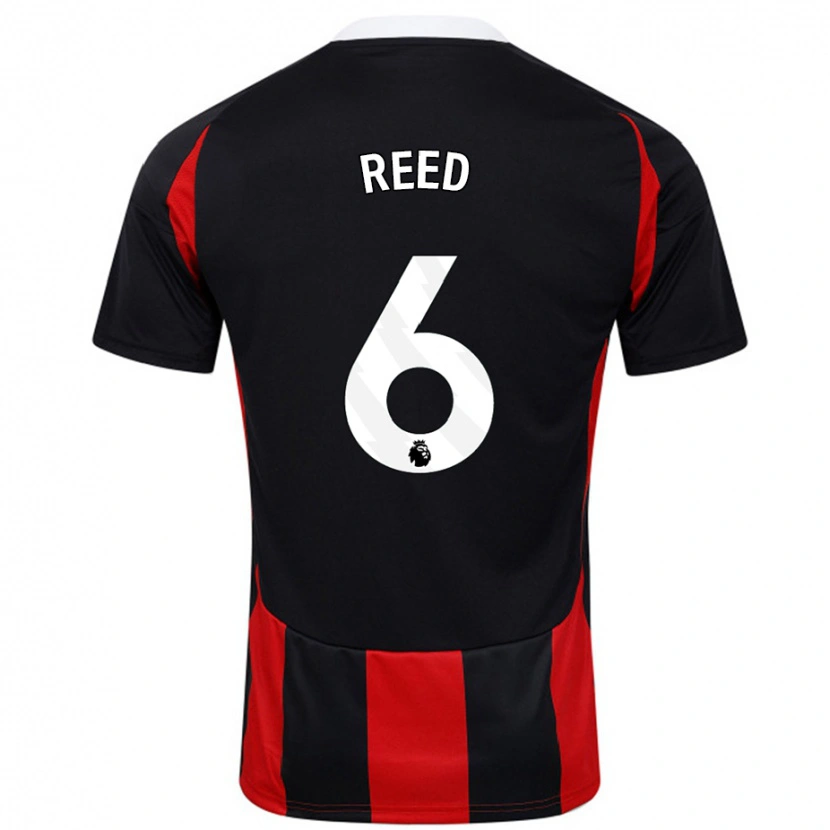 Danxen Män Harrison Reed #6 Svart Röd Bortatröja Matchtröjor 2024/25 Tröjor T-Tröja