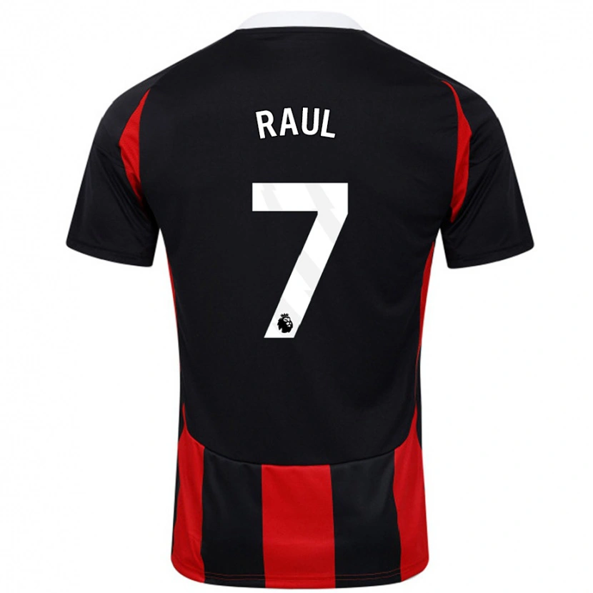 Danxen Män Raúl Jiménez #7 Svart Röd Bortatröja Matchtröjor 2024/25 Tröjor T-Tröja