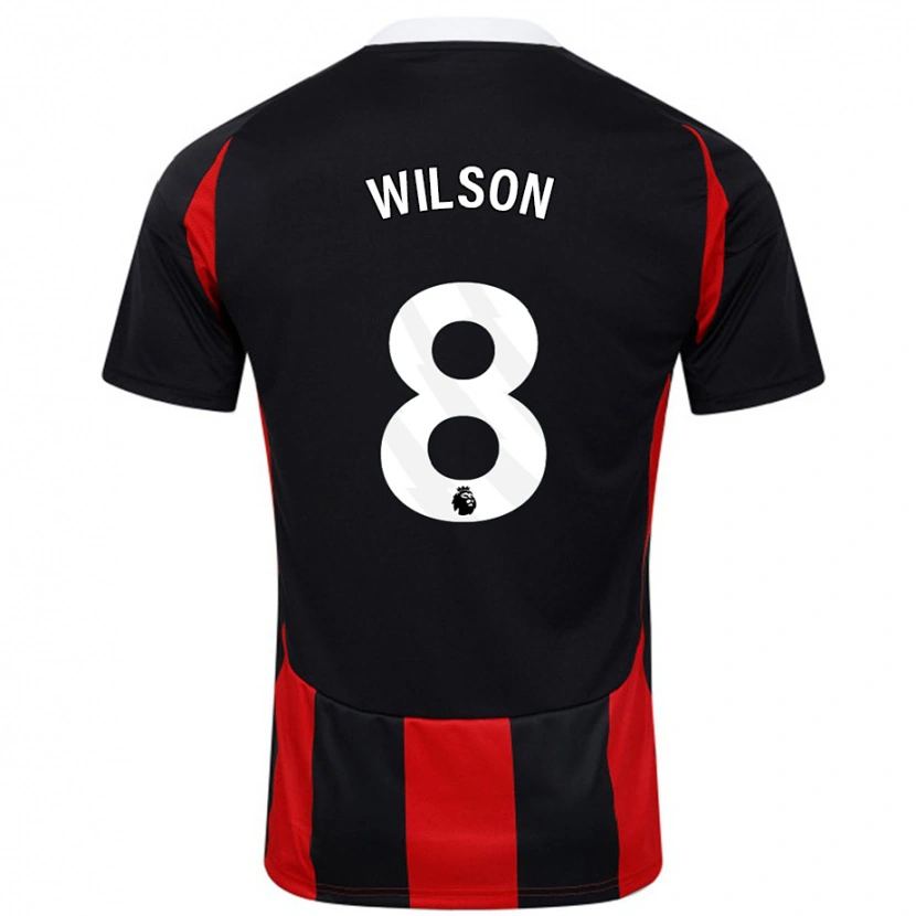Danxen Män Harry Wilson #8 Svart Röd Bortatröja Matchtröjor 2024/25 Tröjor T-Tröja