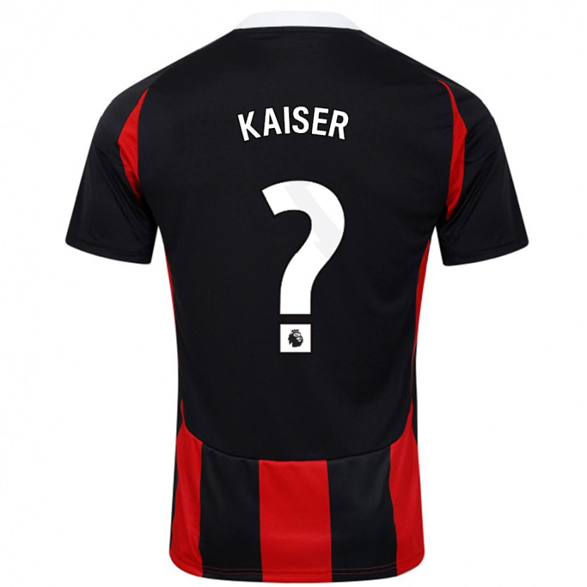 Danxen Män Dino Kaiser #0 Svart Röd Bortatröja Matchtröjor 2024/25 Tröjor T-Tröja