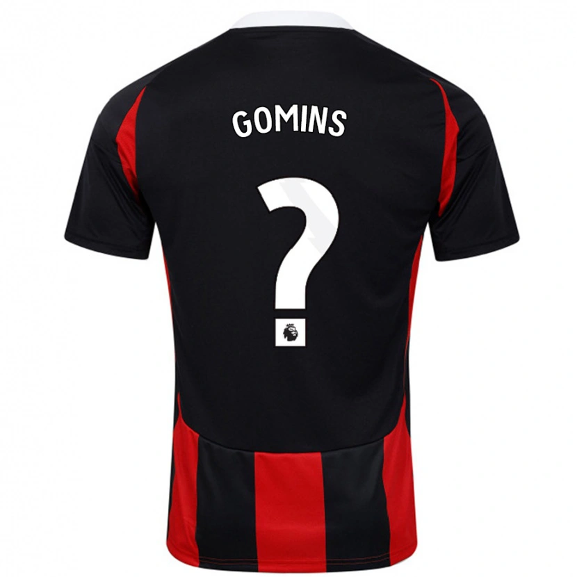 Danxen Män Markuss Gomins #0 Svart Röd Bortatröja Matchtröjor 2024/25 Tröjor T-Tröja