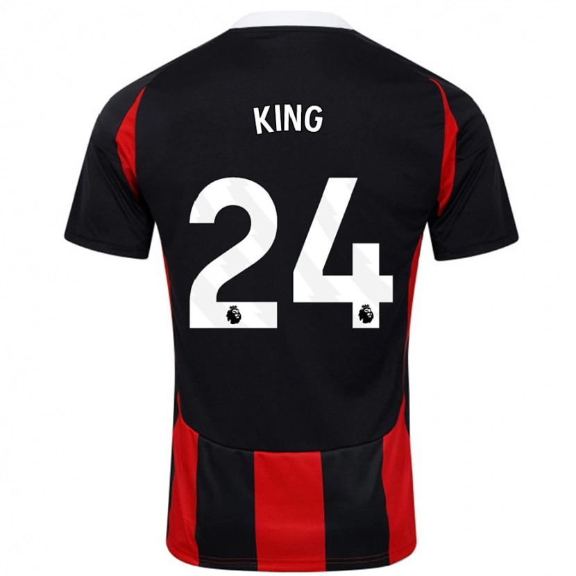 Danxen Män Joshua King #24 Svart Röd Bortatröja Matchtröjor 2024/25 Tröjor T-Tröja
