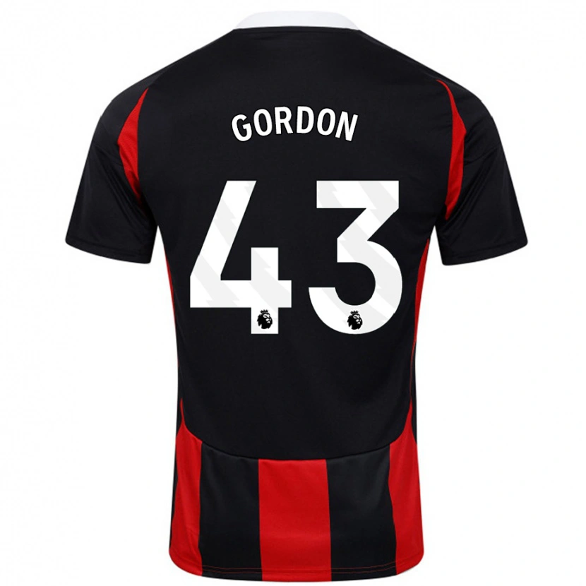 Danxen Män Lemar Gordon #43 Svart Röd Bortatröja Matchtröjor 2024/25 Tröjor T-Tröja