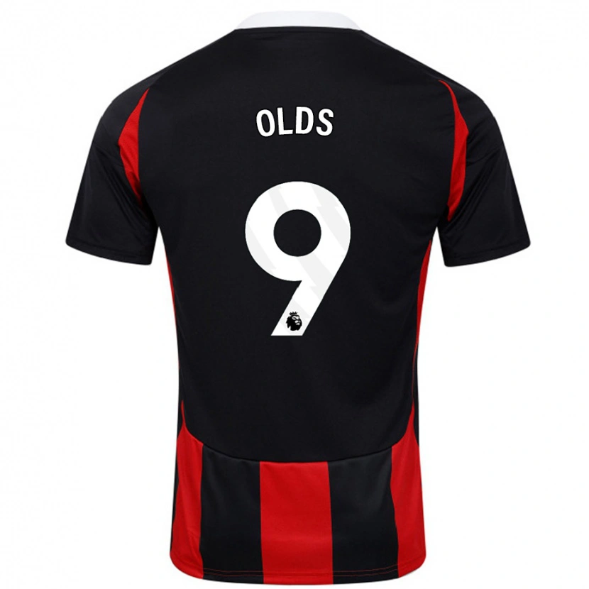 Danxen Män Ellie Olds #9 Svart Röd Bortatröja Matchtröjor 2024/25 Tröjor T-Tröja
