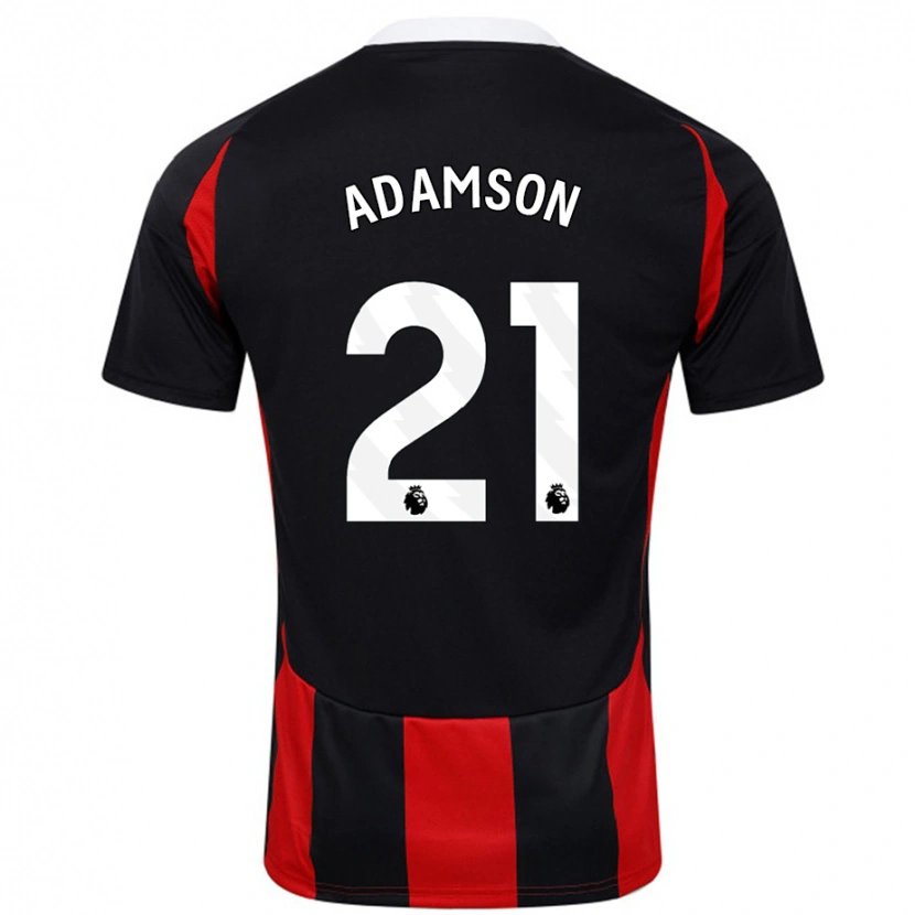 Danxen Män Sasha Adamson #21 Svart Röd Bortatröja Matchtröjor 2024/25 Tröjor T-Tröja
