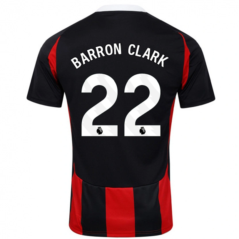 Danxen Män Betty Barron-Clark #22 Svart Röd Bortatröja Matchtröjor 2024/25 Tröjor T-Tröja